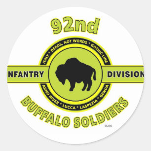 Sticker Rond 92e division d'infanterie "Soldats de Buffalo" Deu