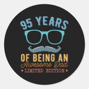 Sticker Rond 95 Ans D'Être Un Fantastique Papa Fête des pères P