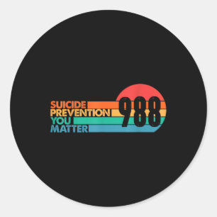 Sticker Rond 988 Chemise Prévention du suicide Ligne de vie 988