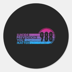Sticker Rond 988 Chemise Prévention du suicide Ligne de vie 988