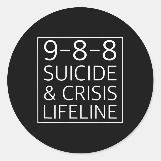 Sticker Rond 988 - Crise de sensibilisation au suicide Ligne de (Devant)