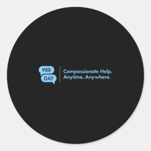 Sticker Rond 988 Jour - Soutien à la prévention du suicide 9_8 