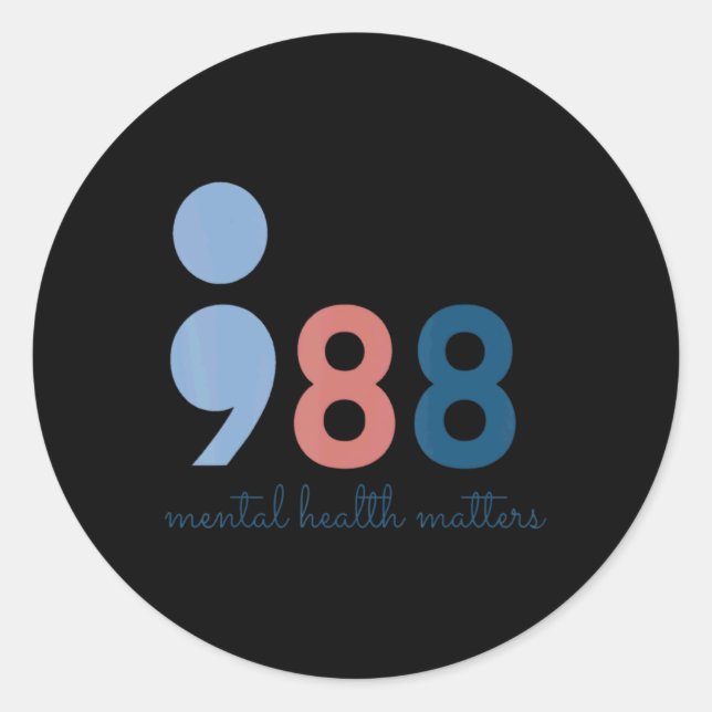 Sticker Rond 988 Mental Health S Suicide Prevention Aware  (Devant)