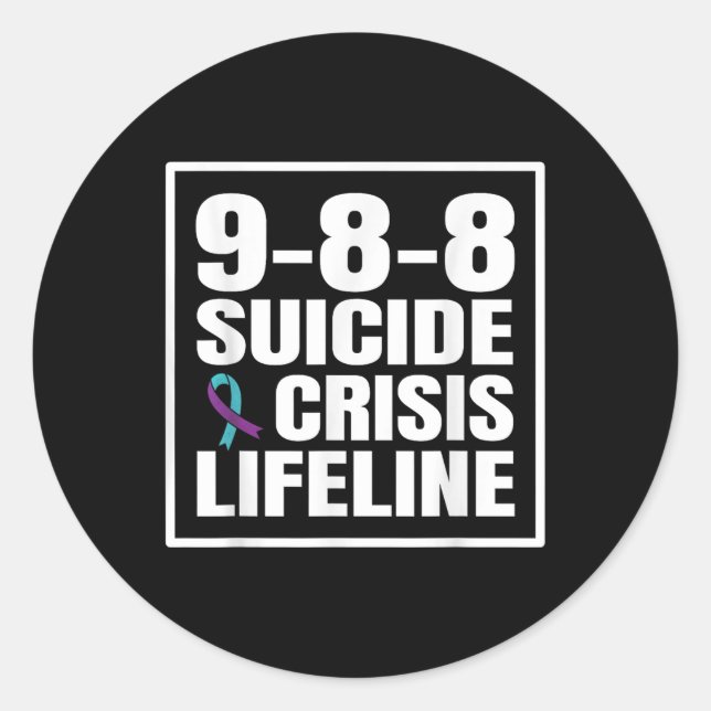 Sticker Rond 988 Prévention Du Suicide Et De La Crise (Devant)