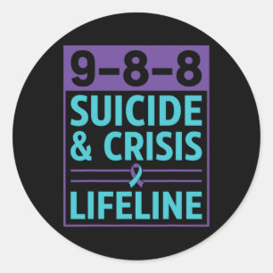 Sticker Rond 988 Prévention Du Suicide Et De La Crise