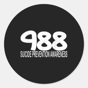 Sticker Rond 988 Prévention du suicide Ligne d'assistance Santé