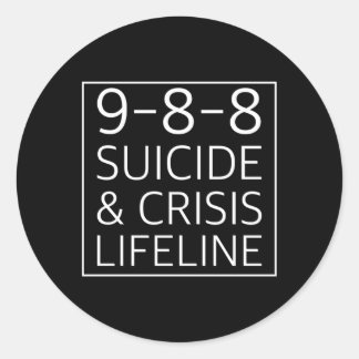 Sticker Rond 988 Sensibilisation à la crise du suicide Ligne de