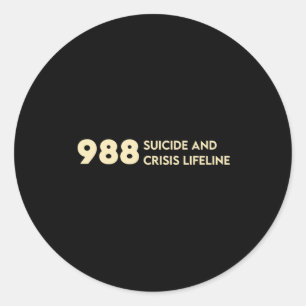 Sticker Rond 988 Sensibilisation au suicide Hotline Santé menta