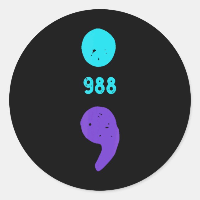 Sticker Rond 988 Suicide Prevention 988 Comma  (Devant)
