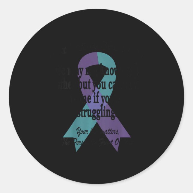 Sticker Rond 988 Suicide Prevention Awareness Dear Person Behin (Devant)