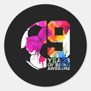 Sticker Rond 9 Ans de Football Incroyable 9e Anniversaire _2