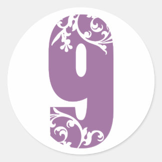 Sticker Rond #9 Floral pourpre