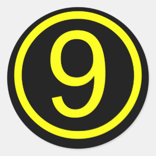 Sticker Rond 9 - numéro neuf