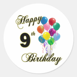 Sticker Rond 9èmes cadeaux d'anniversaire et habillement