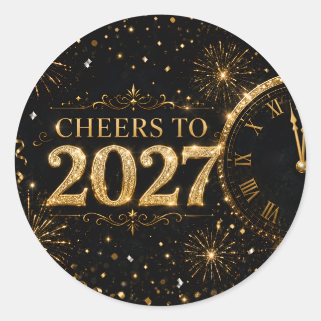 Sticker Rond À 2027, santé ! (Devant)