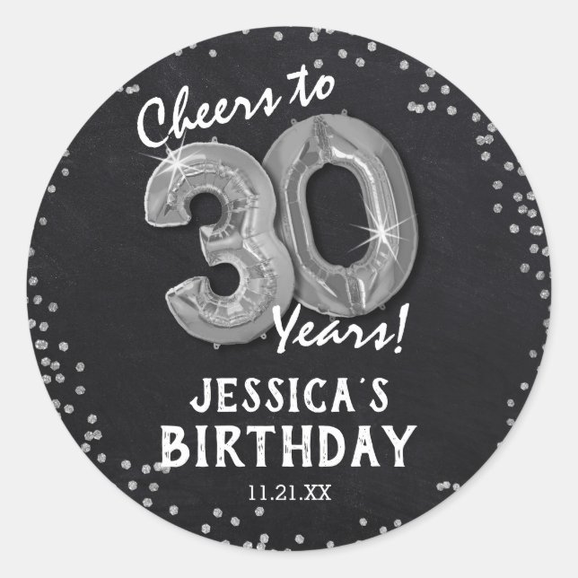 Sticker Rond À 30 Ans ! 30e Anniversaire (Devant)