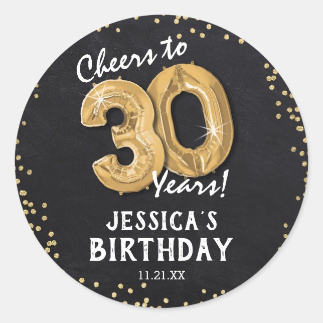 Sticker Rond À 30 Ans, Félicitations ! 30e Anniversaire (Devant)