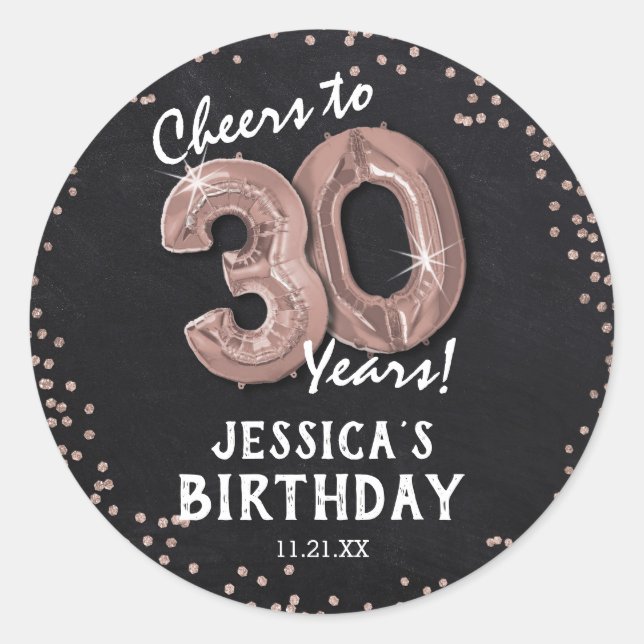 Sticker Rond À 30 ans, félicitations ! 30e anniversaire (Devant)