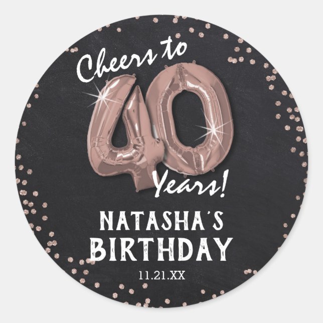 Sticker Rond À 40 ans, félicitations ! 40e anniversaire (Devant)