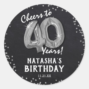 Sticker Rond À 40 ans, félicitations ! 40e anniversaire