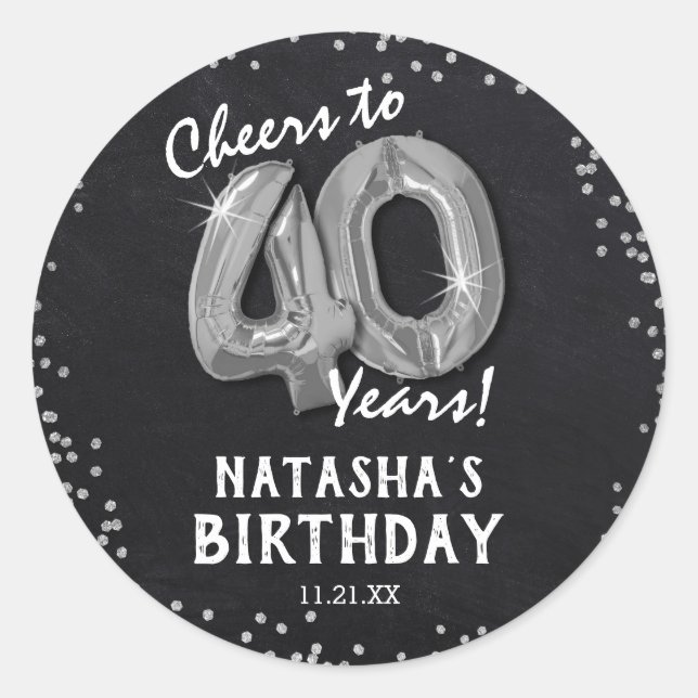 Sticker Rond À 40 ans, félicitations ! 40e anniversaire (Devant)