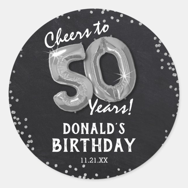 Sticker Rond À 50 ans, félicitations ! 50e anniversaire (Devant)