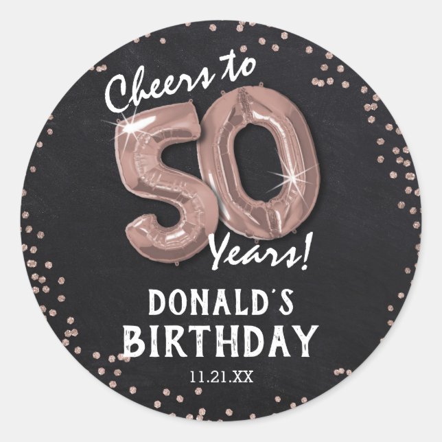 Sticker Rond À 50 ans, félicitations ! 50e anniversaire (Devant)