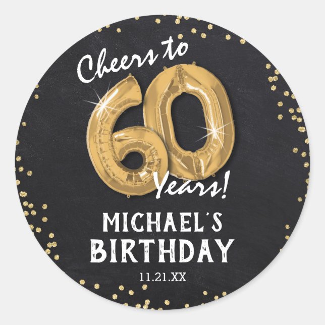 Sticker Rond À 60 ans, félicitations ! 60e anniversaire (Devant)