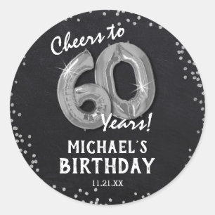Sticker Rond À 60 ans, félicitations ! 60e anniversaire