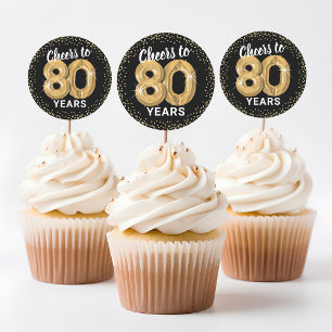 Sticker Rond À 80 Ans Joyeux Anniversaire Adulte