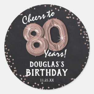 Sticker Rond À 80 Ans, Santé ! 80e Anniversaire