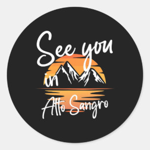Sticker Rond À Alto Sangro Randonnée Italie Vacances Ski 1