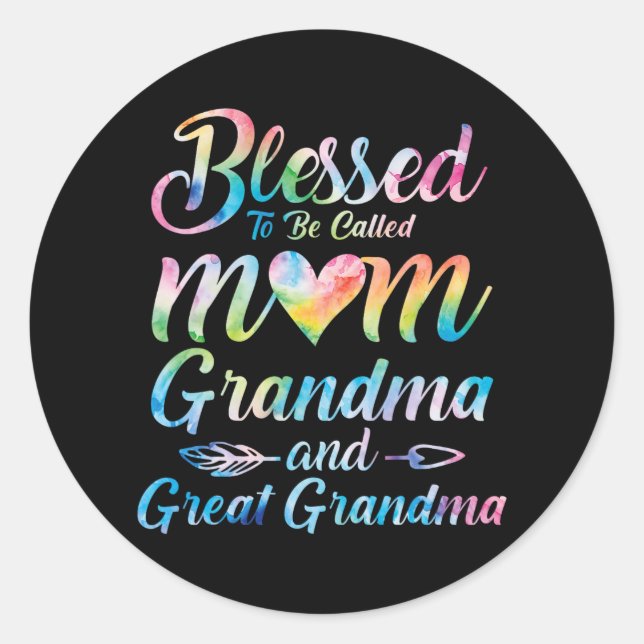 Sticker Rond À appeler Maman Grand-mère Grand-grand-mère Da de  (Devant)