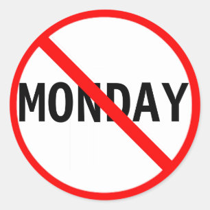 Sticker Rond À bas lundi