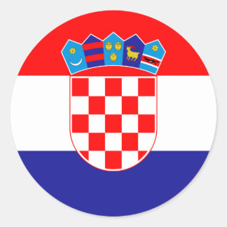 Sticker Rond A bas prix ! Drapeau croate
