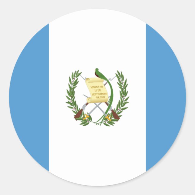 Sticker Rond A bas prix ! Drapeau du Guatemala (Devant)