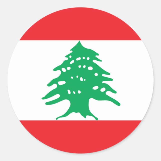 Sticker Rond A bas prix ! Drapeau du Liban (Devant)
