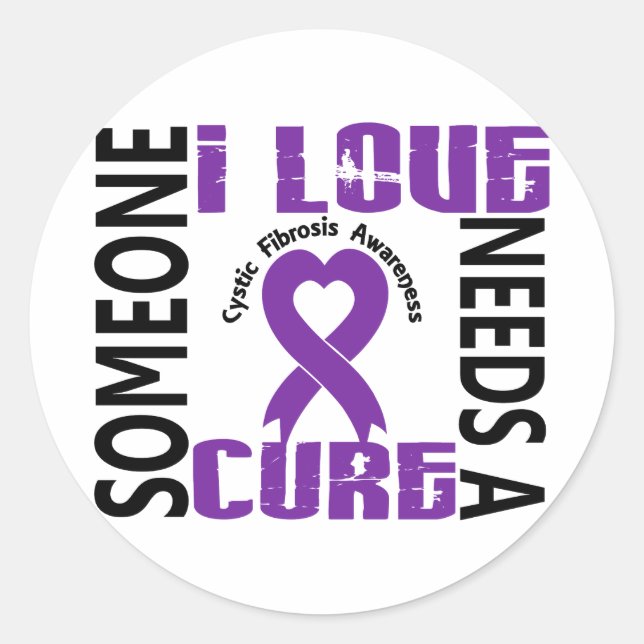 Sticker Rond A Besoin D'Une Fibrose Cystique Cure 4 (Devant)