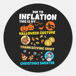 Sticker Rond A Cause De L'Inflation, Mon Jour D'Halloween De Th