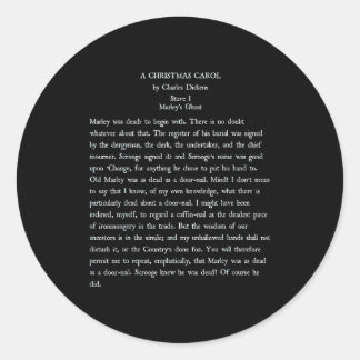 Sticker Rond A Christmas Carol Charles Ens Book Reader Gift 