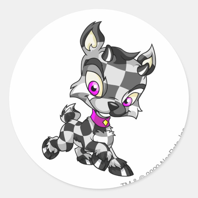 Sticker Rond À damiers Ixi (Devant)