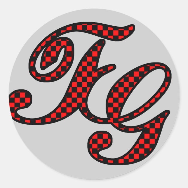 STICKER ROND À DAMIERS TG (Devant)