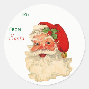 Sticker Rond À du père noël faites face à l'étiquette de N