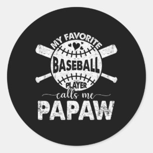 Sticker Rond À Être Appelé Papaw Mon Joueur De Baseball Préféré