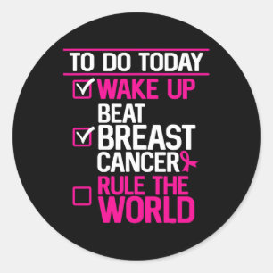 Sticker Rond À faire aujourd'hui Battre le cancer du sein Dirig