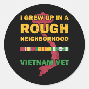 Sticker Rond A grandi dans un quartier difficile Fier de la gue
