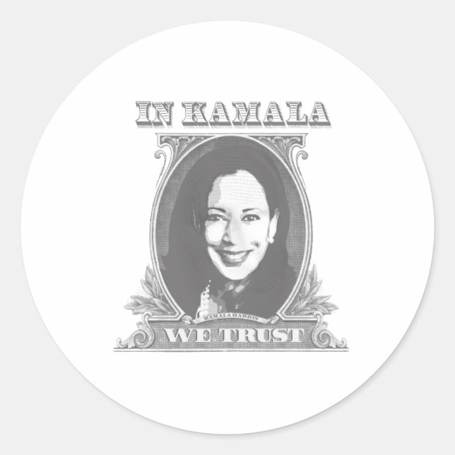 Sticker Rond À Kamala, nous faisons confiance - Kamala Harris D (Devant)