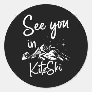 Sticker Rond À Kitzski Tyrol Autriche Vacances Ski
