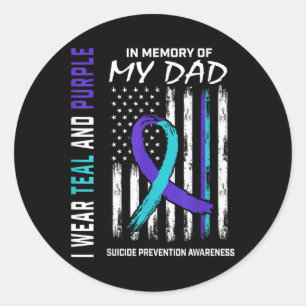 Sticker Rond À la mémoire de papa, sensibilisation à la prévent
