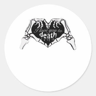 Sticker Rond À la mort - Squelette Coeur main